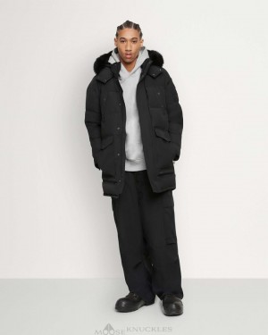 Parkas Uomo Moose Knuckles Onyx Big Ridge Parka Shearling Nere | XPS769402
