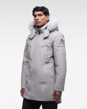 Parkas Uomo Moose Knuckles Original Stirling Parka Fur Grigie | ZDA103679