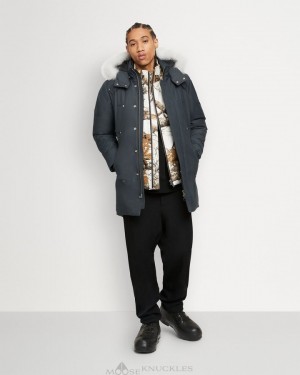 Parkas Uomo Moose Knuckles Original Stirling Parka Fur Granite / Natural Fox Fur | ORV082791