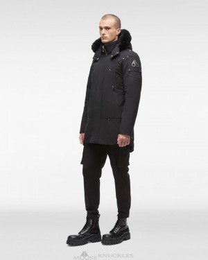 Parkas Uomo Moose Knuckles Original Stirling Parka Shearling Nere | XMA712803