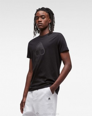 Tees Uomo Moose Knuckles Augustine Tee Nere | MCU701462