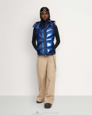 Vests Donna Moose Knuckles Glossy Park Vest Cobalt | HYZ510427
