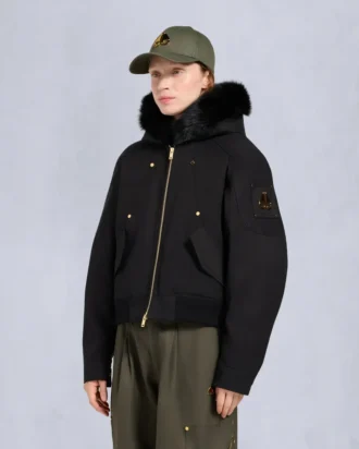 Bomber con bordi in shearling Logan della serie Gold