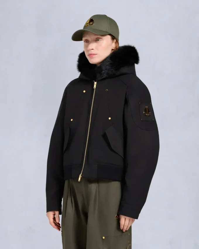 Bomber con bordi in shearling Logan della serie Gold