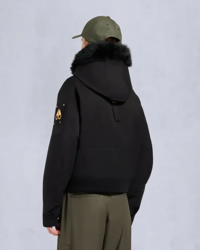 Bomber con bordi in shearling Logan della serie Gold