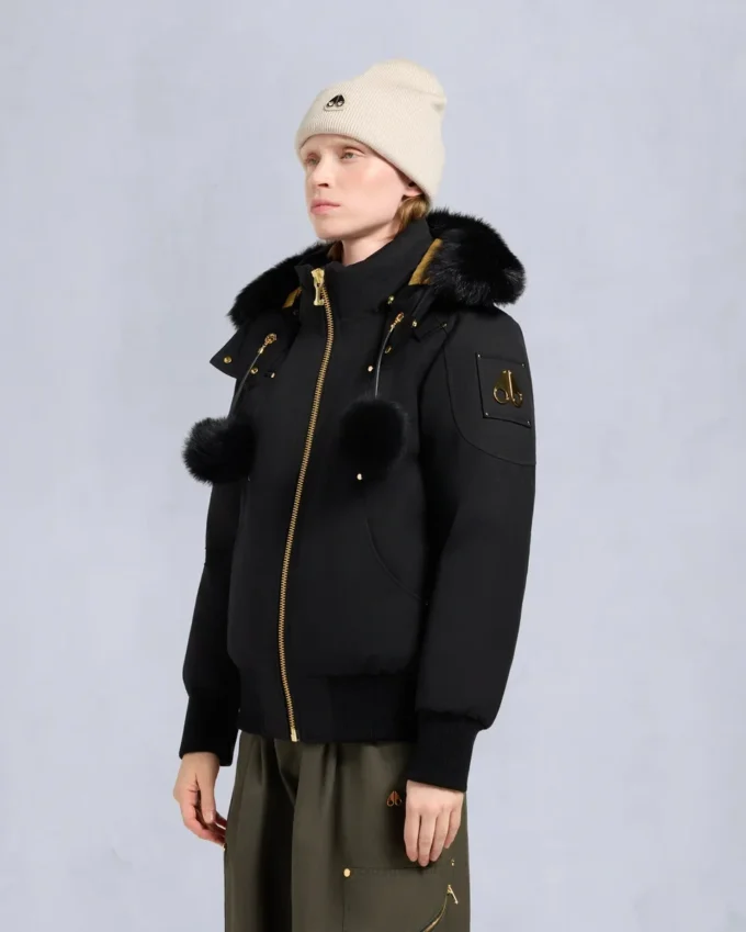 Bomber con bordo in shearling Sainte Flavie della serie Gold