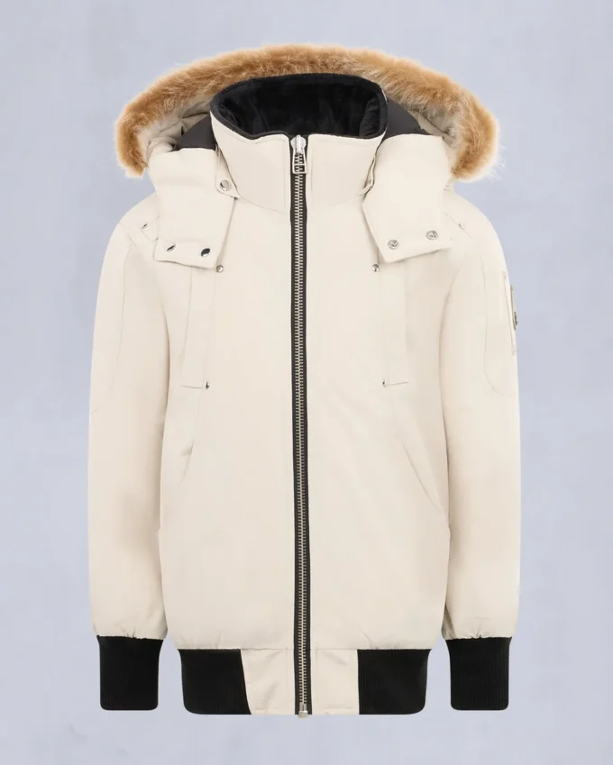 Bomber unisex per bambini con bordi in shearling originale