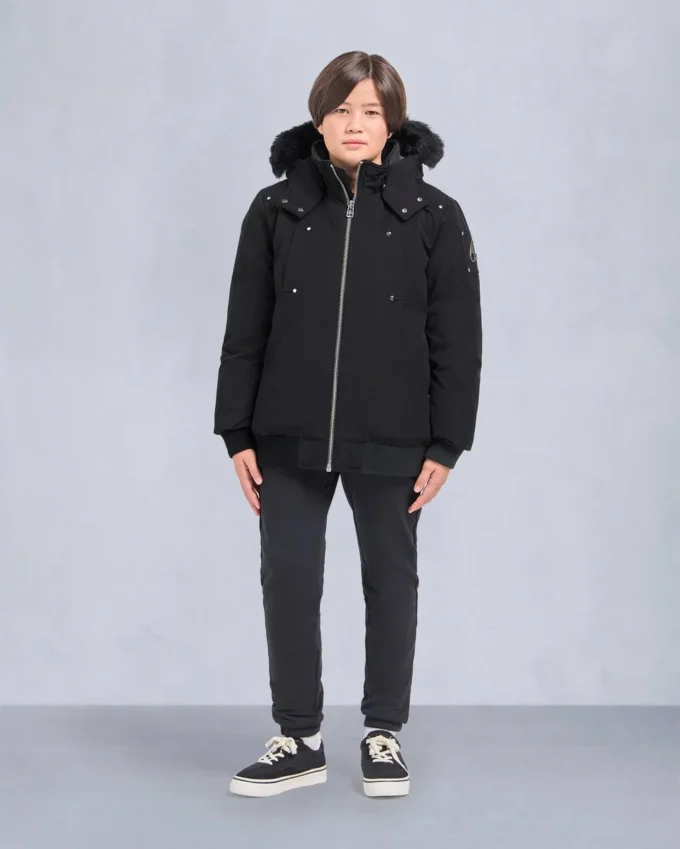 Bomber unisex per bambini con bordi in shearling originale