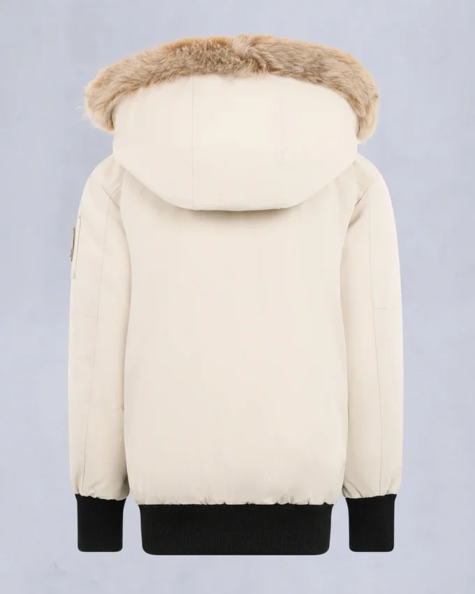 Bomber unisex per bambini con bordi in shearling originale