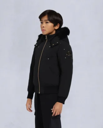 Bomber unisex per bambini con bordi in shearling originale