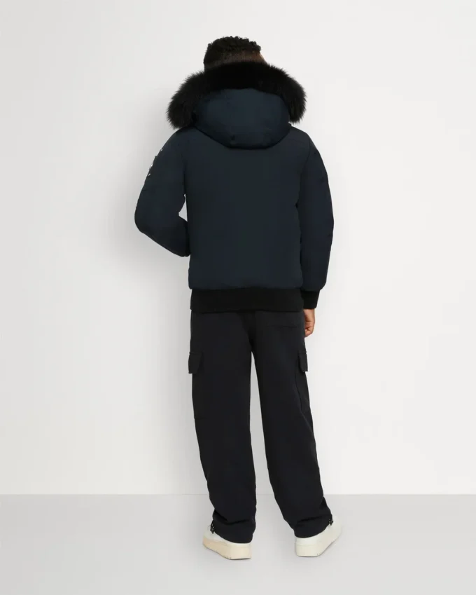 Bomber unisex per bambini con bordi in shearling originale