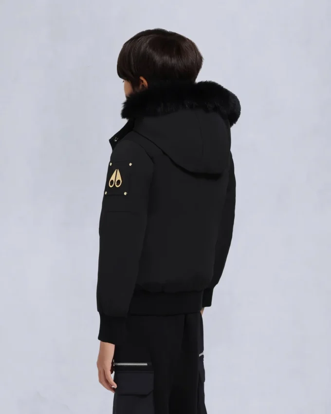 Bomber unisex per bambini con bordi in shearling originale