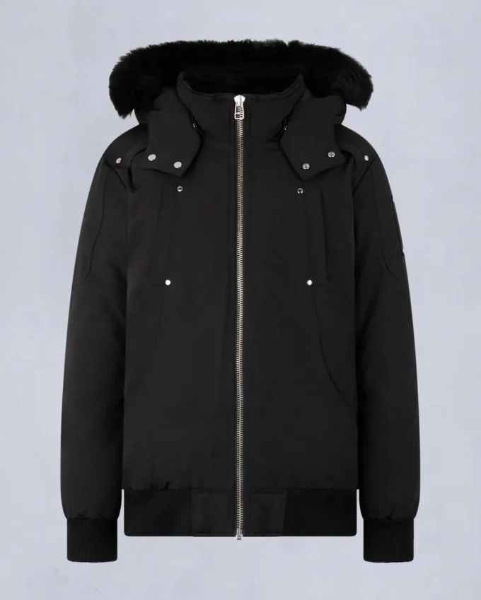 Bomber unisex per bambini con bordi in shearling originale