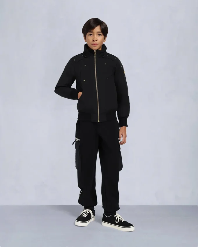 Bomber unisex per bambini con bordi in shearling originale