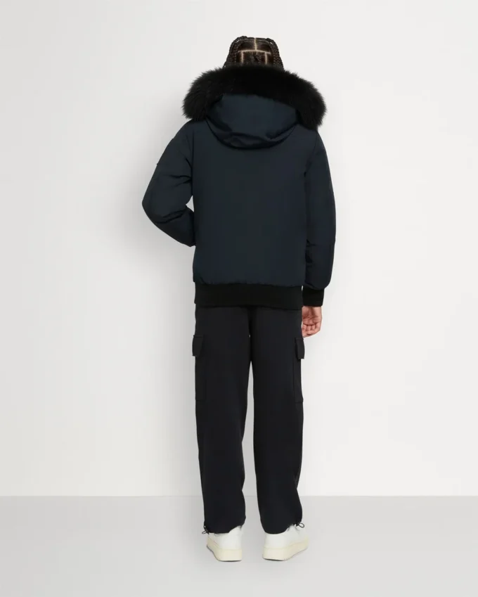 Bomber unisex per bambini con bordi in shearling originale