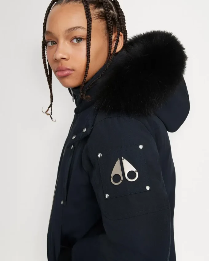 Bomber unisex per bambini con bordi in shearling originale
