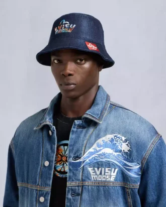 Cappello a secchiello Evisu X Moose Denim