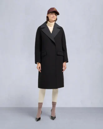 Cappotto lungo avvolgente in lana Lafleur