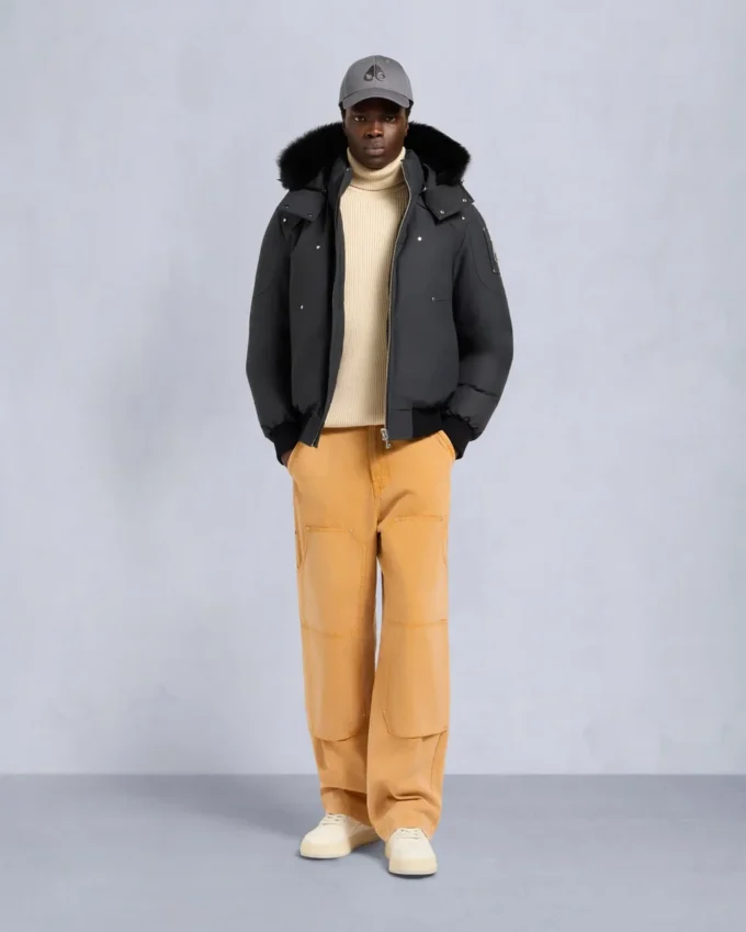 Giacca bomber originale con bordi in shearling