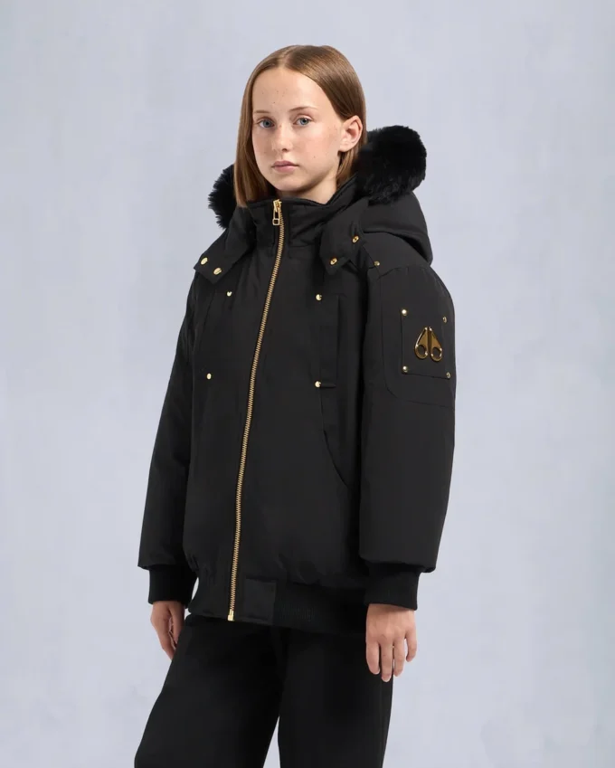 Giacca bomber unisex per bambini della serie Original Gold con bordi in shearling