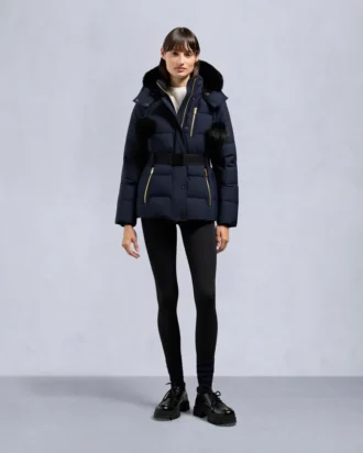 Giacca con bordi in shearling Nyluxe Cambria della serie Gold