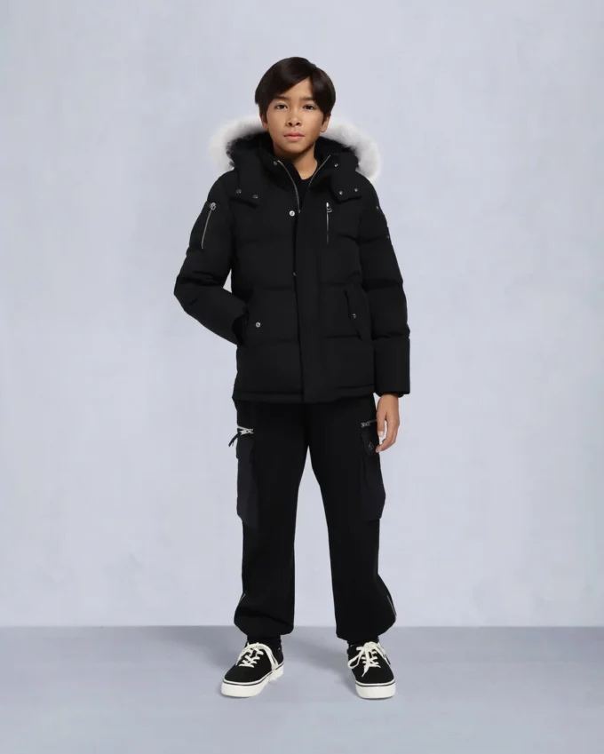 Giacca unisex originale con bordo in shearling 3Q per bambini