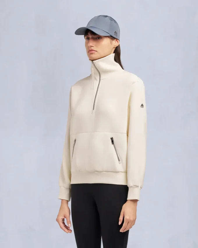 Maglione con zip a un quarto Mix Media