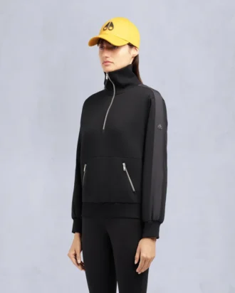 Maglione con zip a un quarto Mix Media