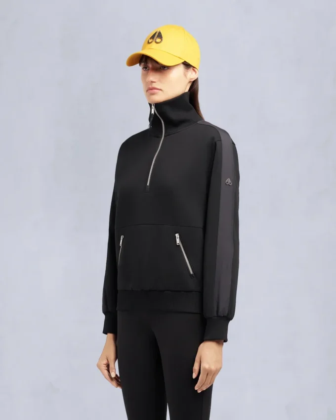 Maglione con zip a un quarto Mix Media