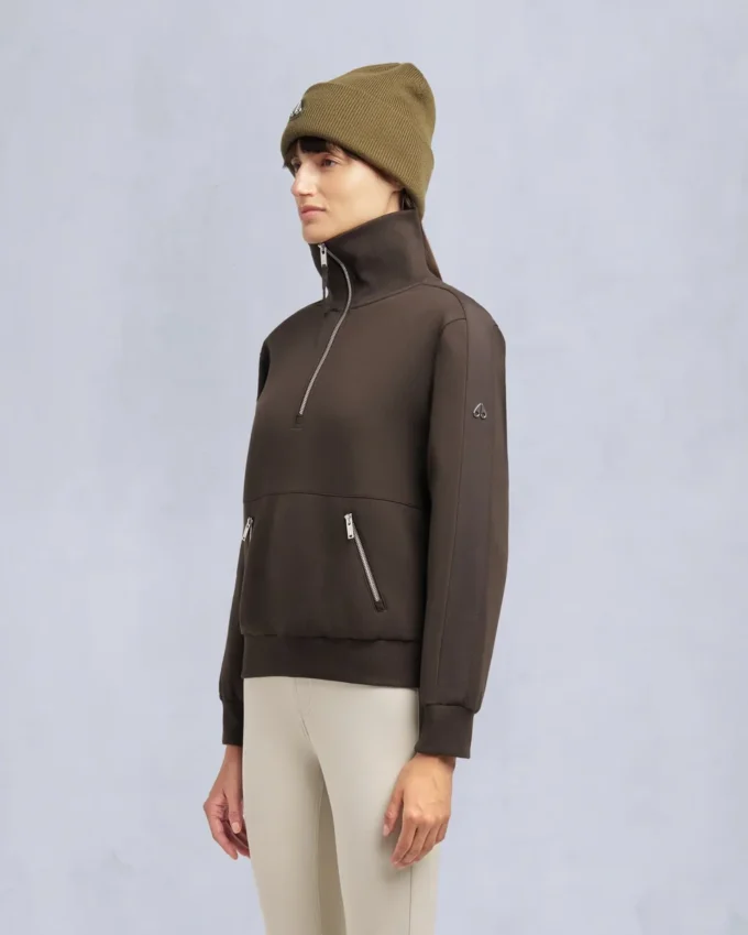 Maglione con zip a un quarto Mix Media