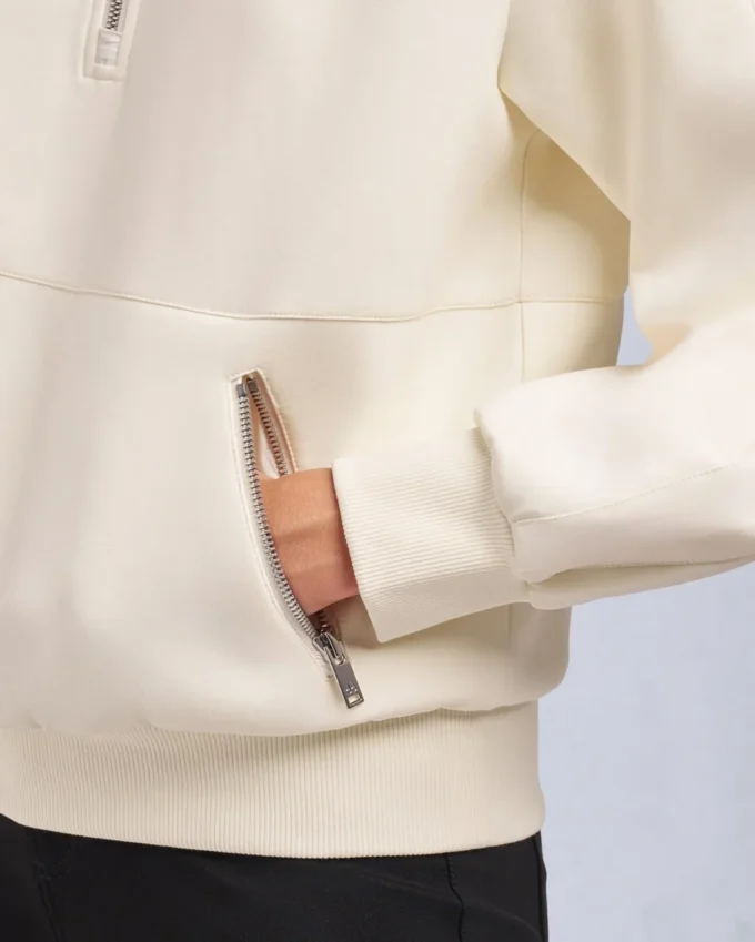 Maglione con zip a un quarto Mix Media