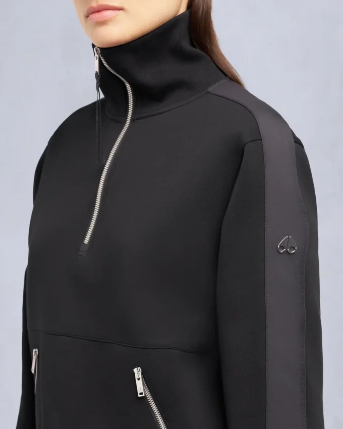 Maglione con zip a un quarto Mix Media