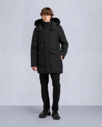Parka Big Ridge con bordi in shearling color onice