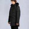 Parka Big Ridge con bordi in shearling color onice