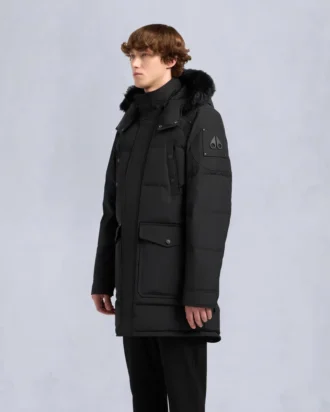 Parka Big Ridge con bordi in shearling color onice