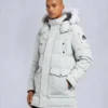 Parka Big Ridge con bordi in shearling color onice