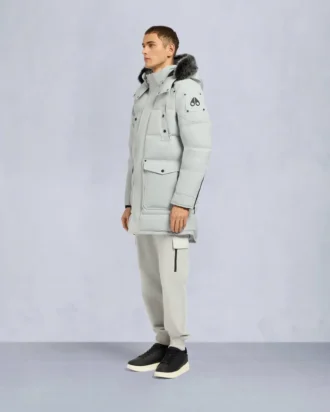 Parka Big Ridge con bordi in shearling color onice