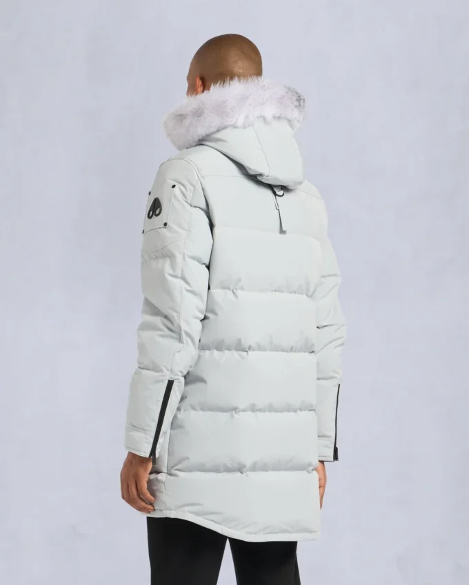 Parka Big Ridge con bordi in shearling color onice
