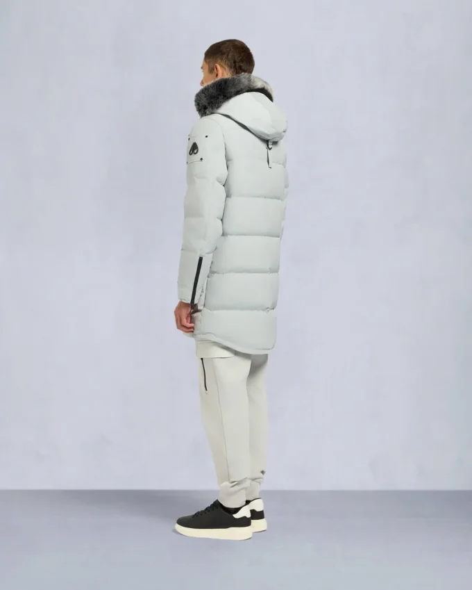 Parka Big Ridge con bordi in shearling color onice