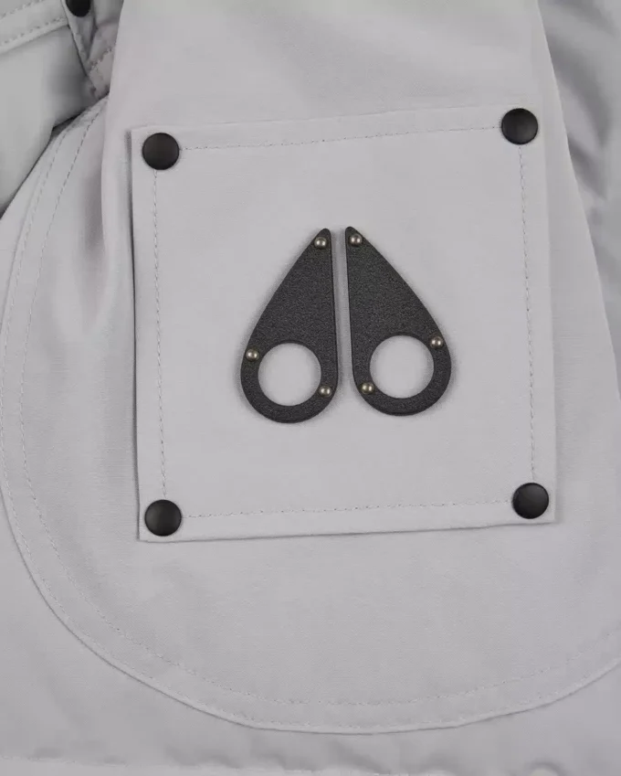 Parka Big Ridge con bordi in shearling color onice