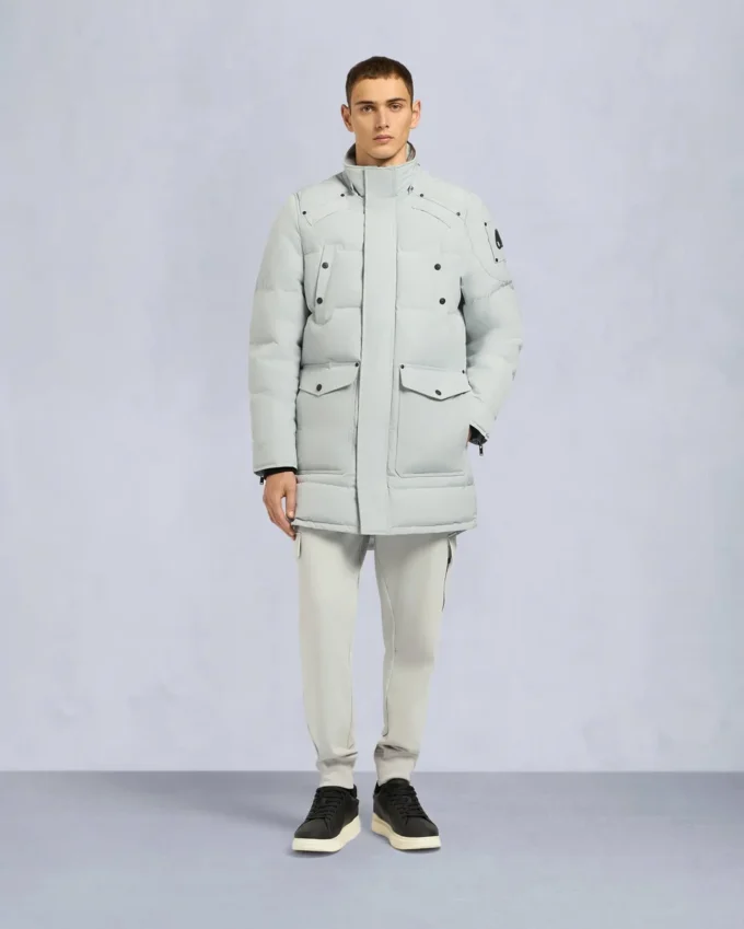 Parka Big Ridge con bordi in shearling color onice