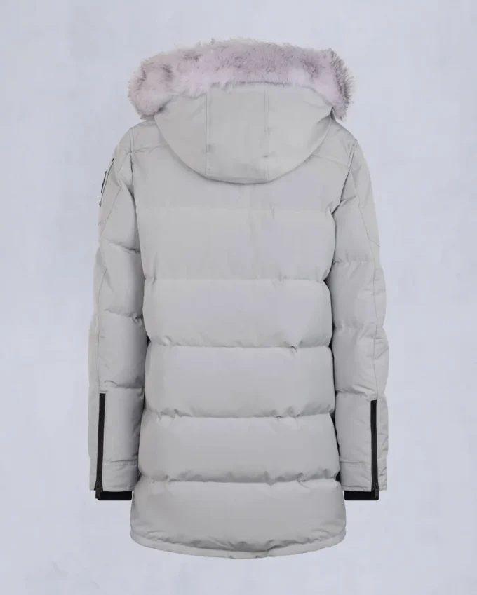 Parka Big Ridge con bordi in shearling color onice