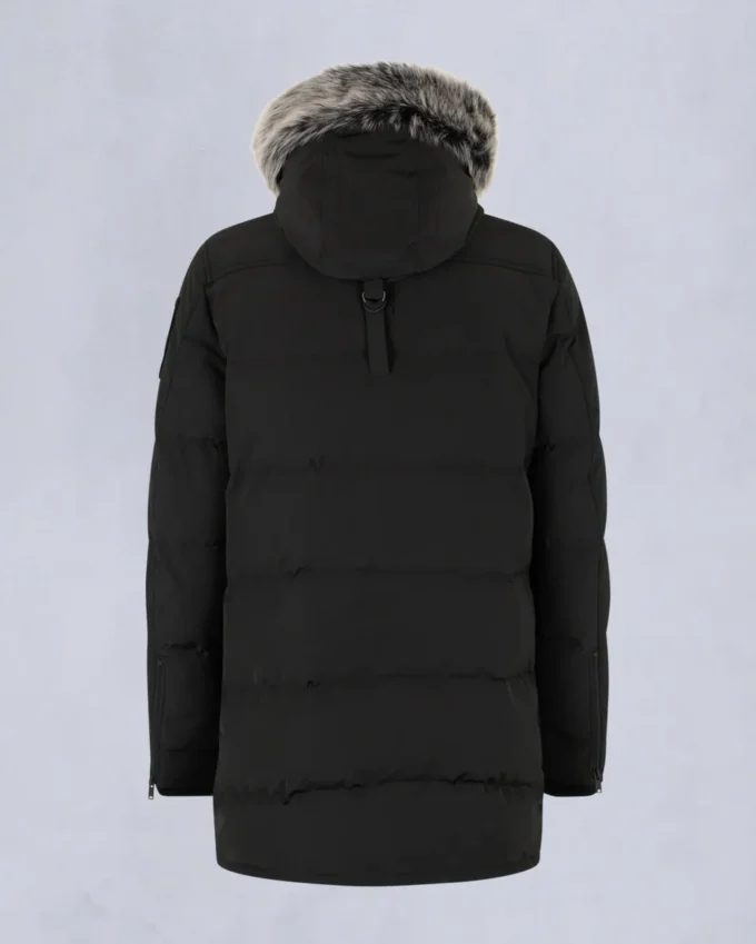 Parka Big Ridge con bordi in shearling color onice