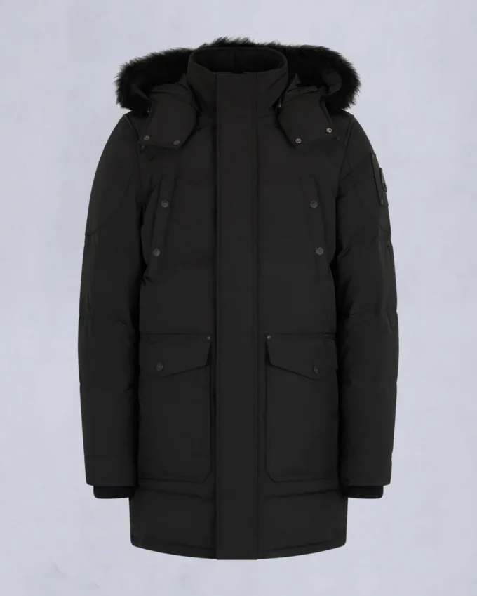 Parka Big Ridge con bordi in shearling color onice