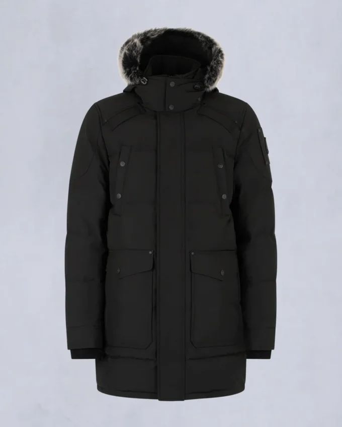 Parka Big Ridge con bordi in shearling color onice