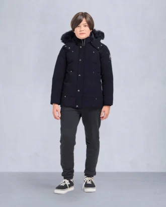 Parka unisex originale con bordo in shearling per bambini